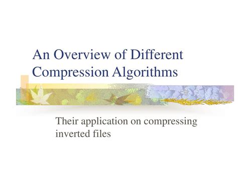 Image result for Compression Algorithms Overview
