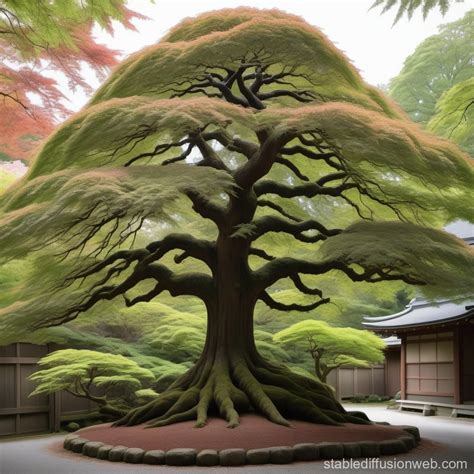 Towering Japanese Maple Tree | Stable Diffusion Online