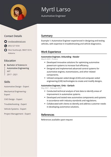 Image result for Automotive Test Engineer Resume Examples