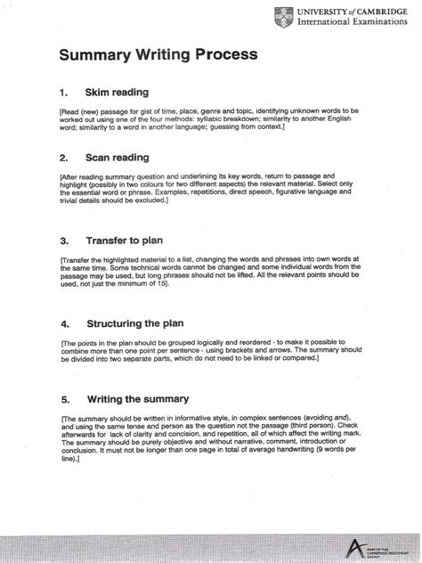Summary Writing Structure | PDF | Languages
