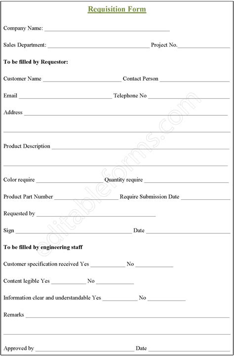 Image result for Requisition Form Sample