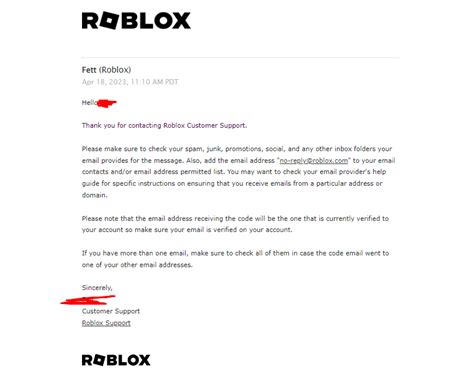 Toradh íomhá ar Roblox Appeal Email Reply