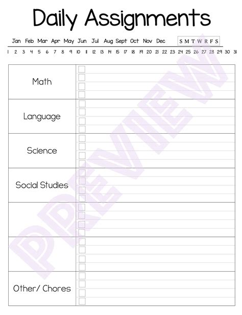 Afbeeldingsresultaten voor Printable Assignment Log