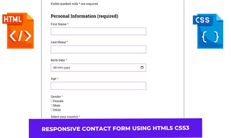 Toradh íomhá ar To Create a Contact Form in HTML
