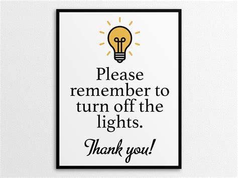 Image result for Sign Template for Restroom Turn Off Light