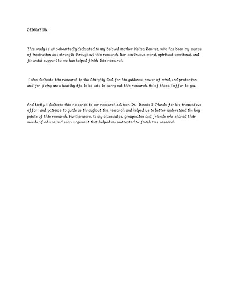 Image result for Dedication in Practical Research Example