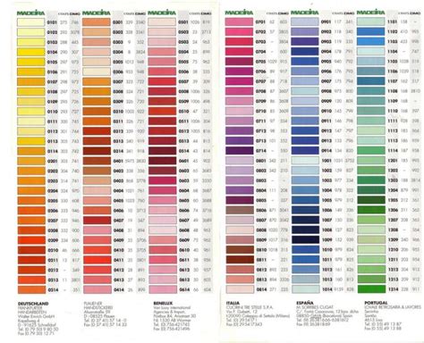 Image result for Madeira Machine Embroidery Thread Color Chart