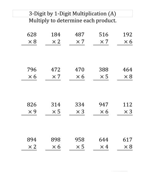 Image result for Multiplication 4th Grade Math Sheet Printable