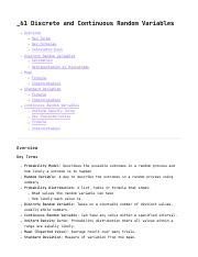 Discrete or Continuous Random Variable Worksheet with Answer Key に対する画像結果