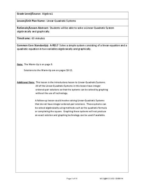 Image result for Linear Systems Lesson Plan