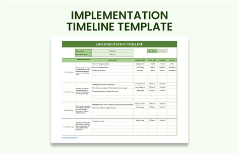 Image result for Implementation Timeline Sample