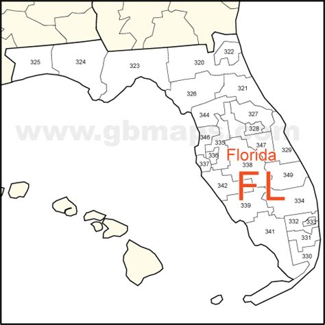 Toradh íomhá ar Florida State Zip Code Map