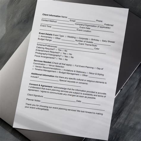 Image result for Event Planning Intake Form