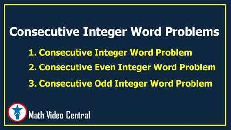 تصویر کا نتیجہ برائے Consecutive Integer Word Problems