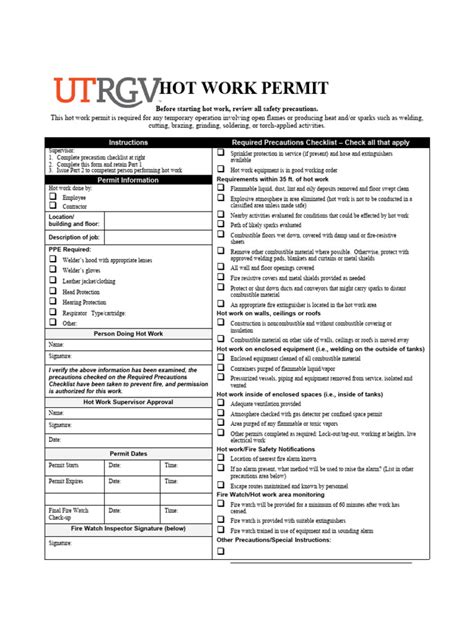 Hot Work Permit Form for Welding に対する画像結果