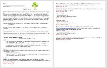 Image result for Simple Interest Calculator Answer Key