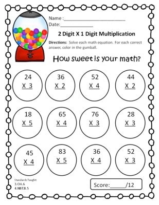 Image result for Two-Digit Multiplication Worksheets 3rd Grade