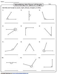 Different Types of Angles Worksheet に対する画像結果