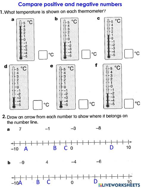 Image result for Representing Negative Numbers Worksheet