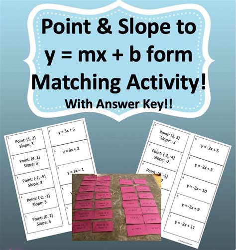 Slope-Intercept Form Fun Activity Printable に対する画像結果