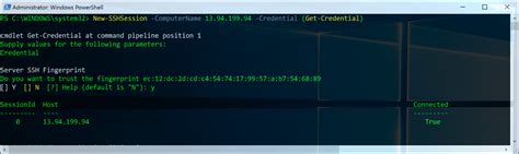 Toradh íomhá ar Windows PowerShell SSH