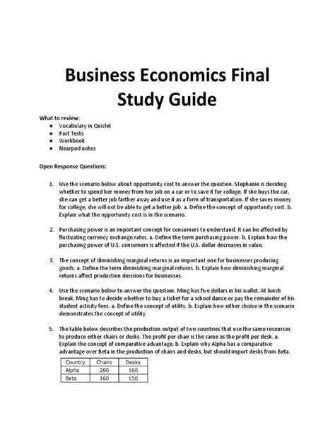 Economics Final Exam Study Guide に対する画像結果