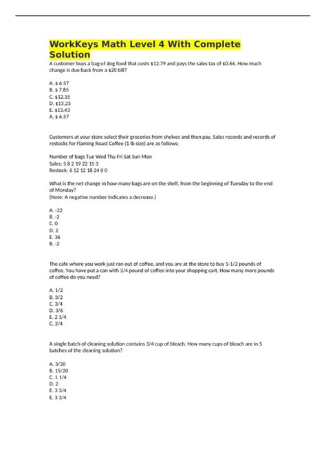 Image result for WorkKeys Applied Math