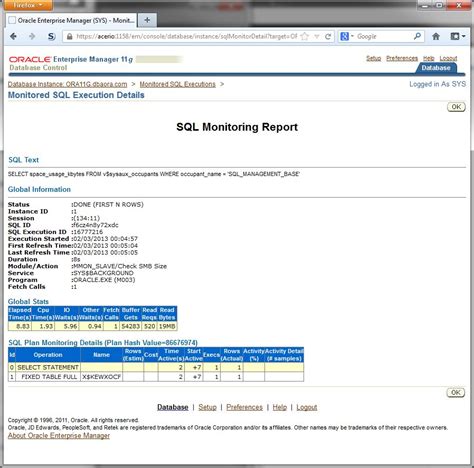 Real-Time SQL Monitoring に対する画像結果