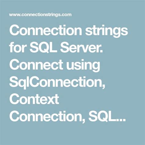 Connection Strings SQL Server Diagram に対する画像結果