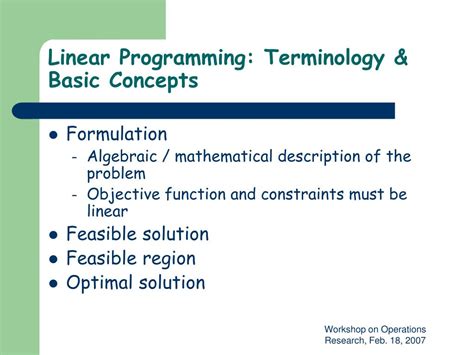 Image result for Linear Programming Terminology