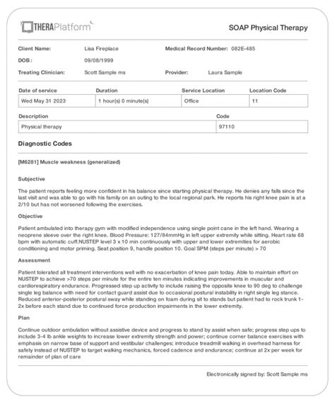 Toradh íomhá ar Physical Chart Note