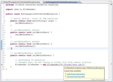 Exception Propagation Java に対する画像結果