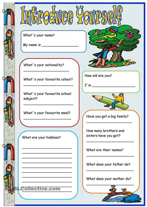 Image result for Student Introduction Worksheet