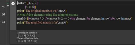Image result for Python Matrix Comprehension If Condition