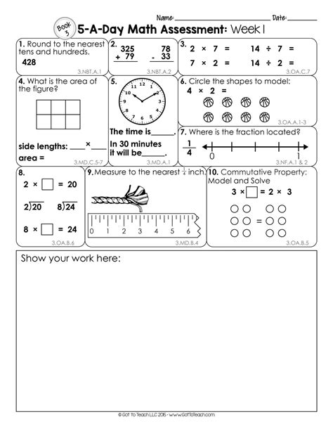 Image result for Printable Math Test for 3rd Grade
