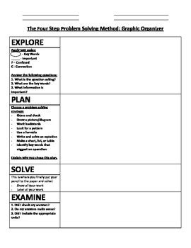 Toradh íomhá ar Four-Step Problem Solving Worksheets