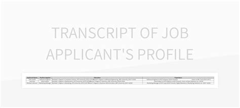 Image result for Transcript for Job