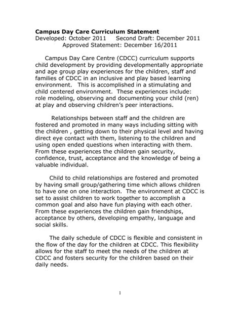 Curriculum Statement Examples に対する画像結果