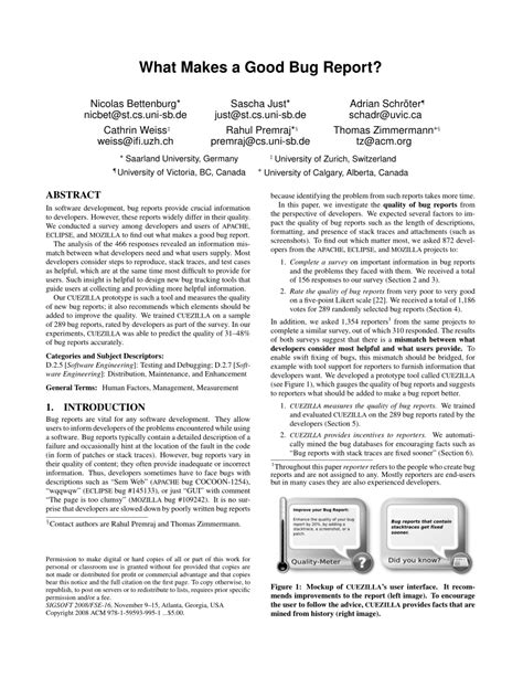 Image result for A Good Bug Report Example