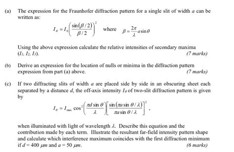 Image result for Intensity of a Diffraction Pattern Equation