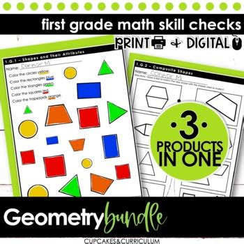 Image result for First Grade Geometry Worksheets