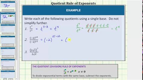 Image result for Quotient Rule Exponents Examples