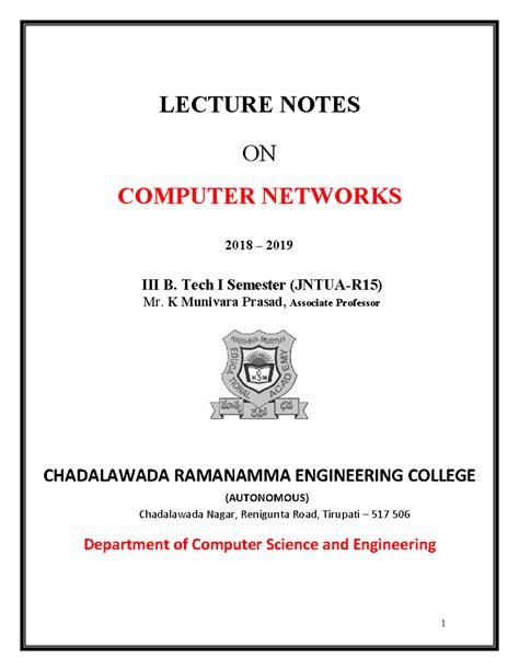 Afbeeldingsresultaten voor Computer Networks Notes Madras University