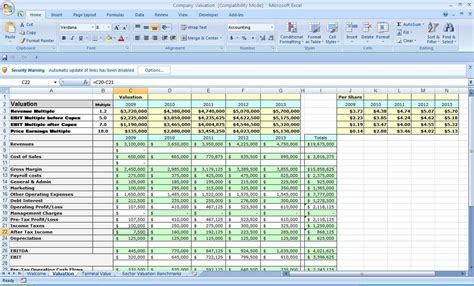 Toradh íomhá ar Example of Spreadsheet Documents for Business Use