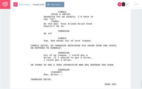 Toradh íomhá ar Example of a TV Script