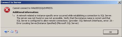 Toradh íomhá ar Cannot Connect to SQL Server