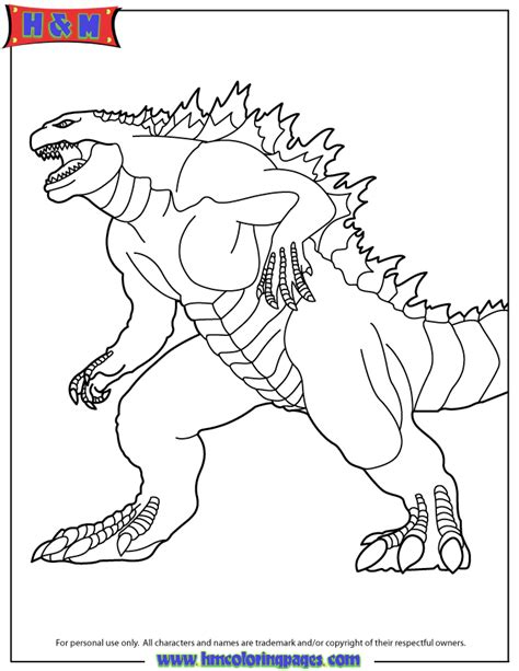 Godzilla Coloring Pages Printable に対する画像結果