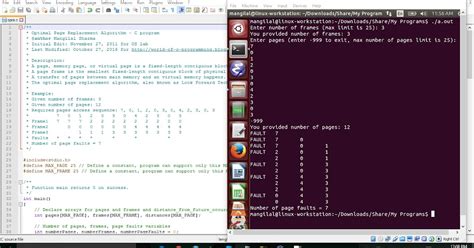 Image result for Optimal Page Replacement Program in C