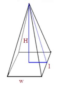 Image result for Vol of Rectangular Pyramid