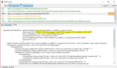 Toradh íomhá ar Sample SAML Request